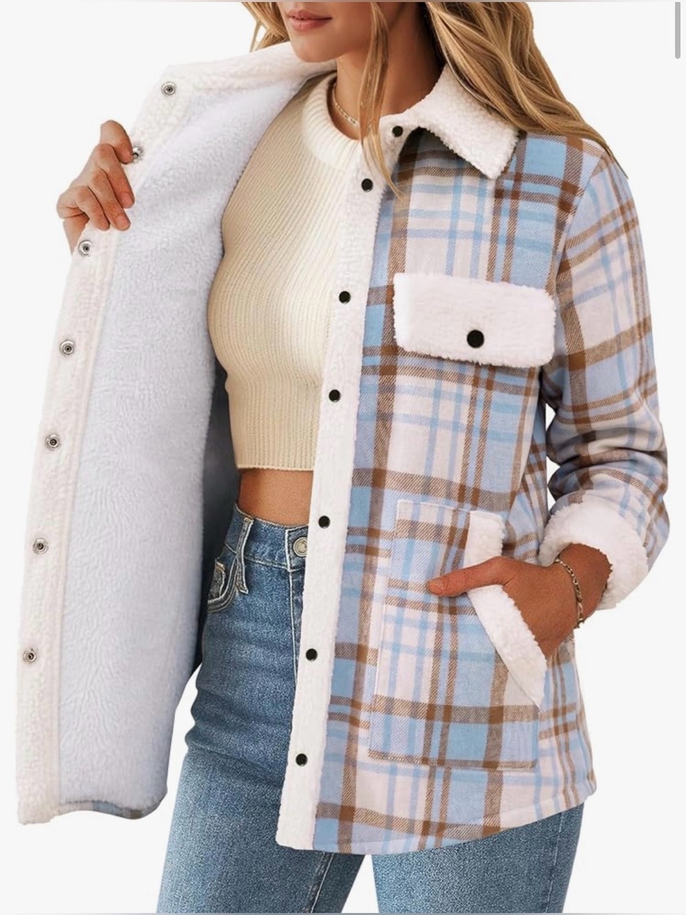 Woman’s shirt flannel jacket winter shirt pockets button down (CHOSE SZ n Color)